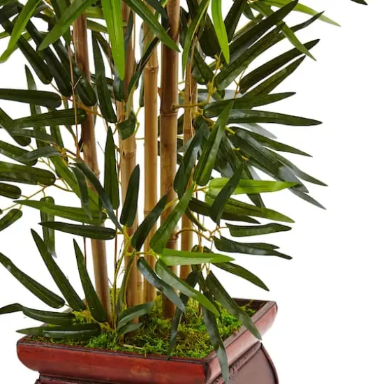 3.5ft. Bamboo Tree In Wooden Decorative Planter {3}