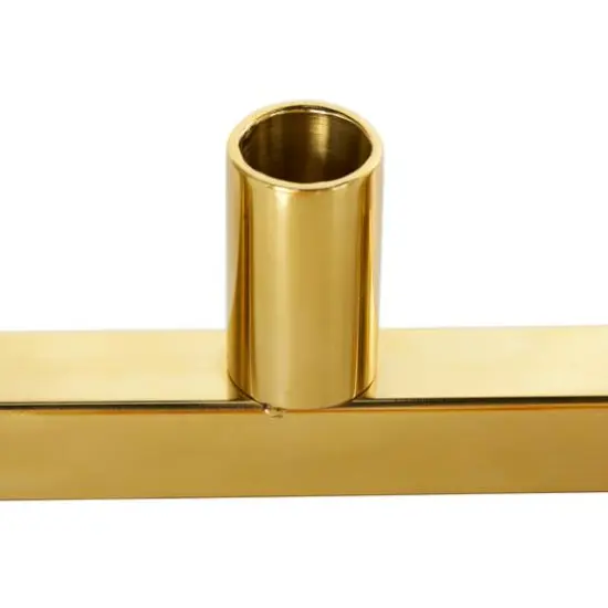 22" Gold Stainless Steel 7 Taper Candle Candelabra with Rectangular Frame {7}