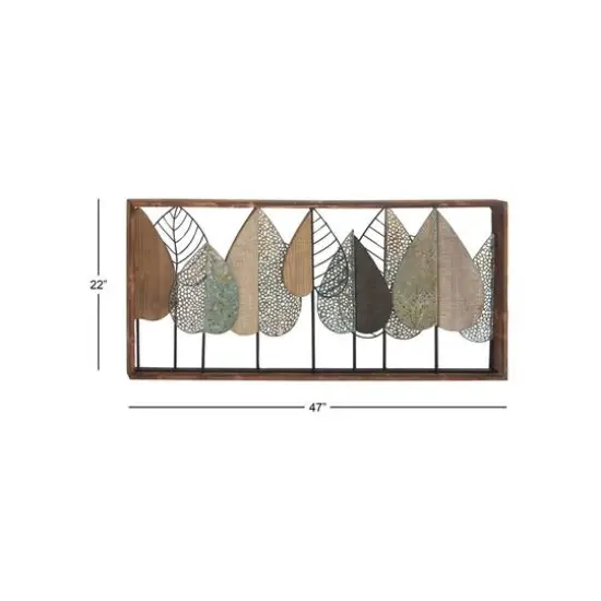 47" Brown Modern Leaves Wall D&eacute;cor {8}