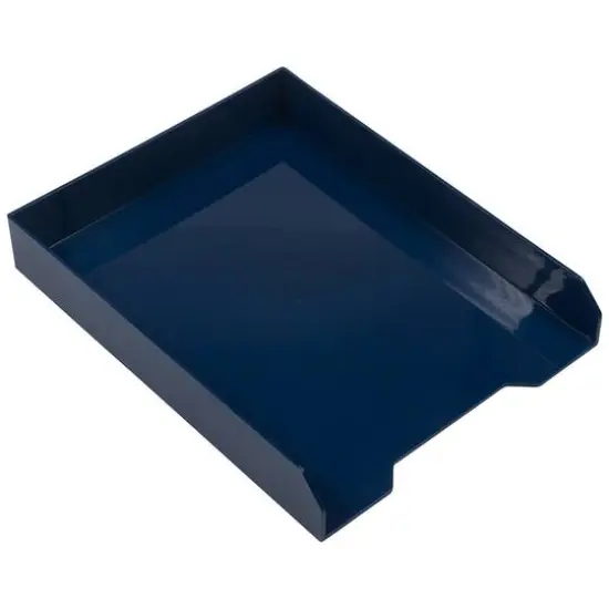 JAM Paper Stackable Desktop Paper Tray Navy {1}