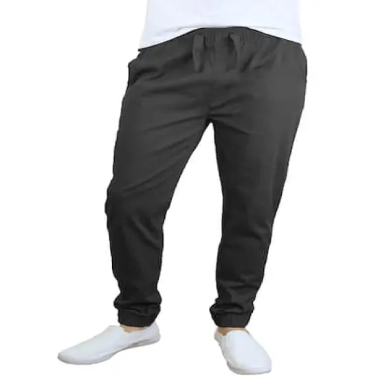Galaxy By Harvic Slim Fit Basic Stretch Twill Men's Joggers Black {1}