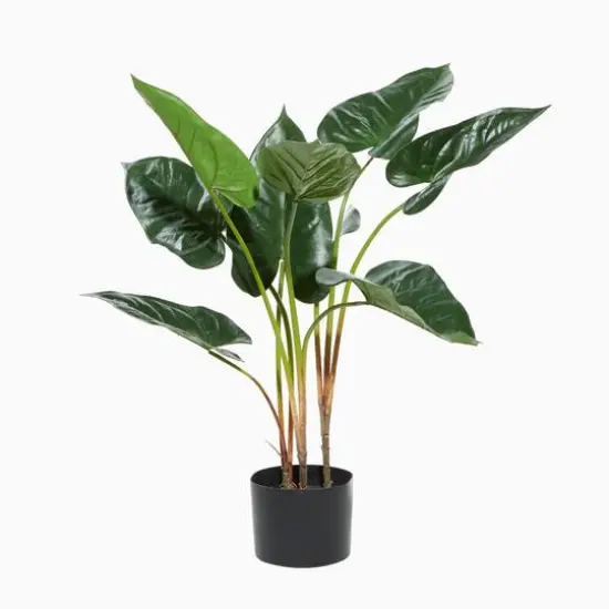 Tall Artificial Anthurium Leaf Plant wMetal Pot for Indoor Decor, 18" {7}