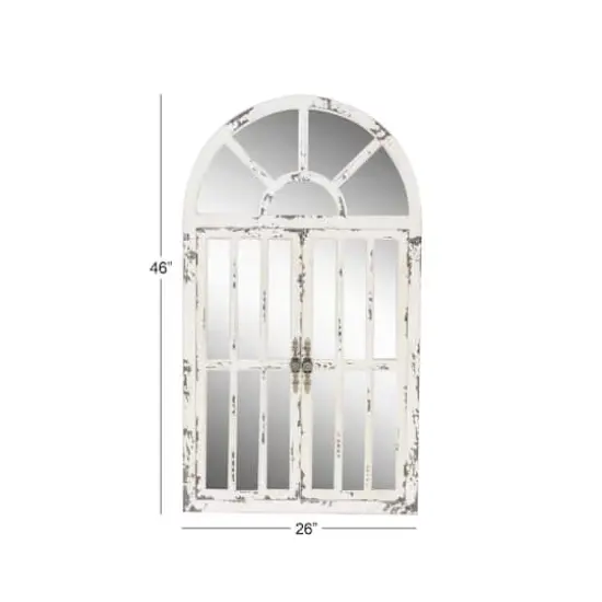 46" White Vintage Wood Wall Mirror {9}