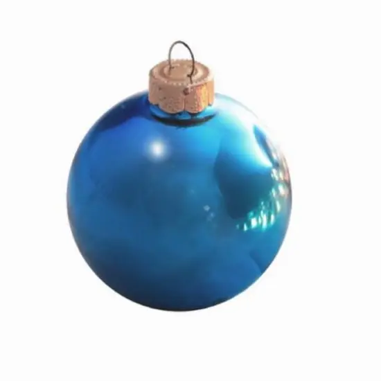 Whitehurst 6 Pack 4" Shiny Glass Ball Ornaments Wedgewood Blue {1}