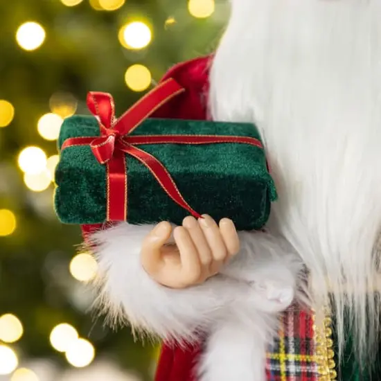 Glitzhome® 24"H Faux Fur Christmas Traditional Santa Figurine {6}