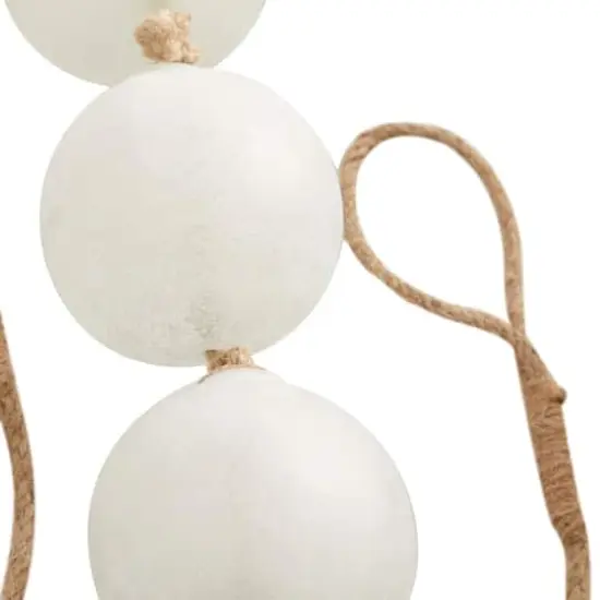 8ft. Extra Long Handmade Glass Beaded Garland with Tassels Opaque White {5}