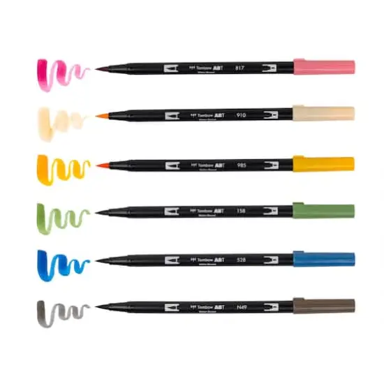Tombow Flowers Manga Illustration Dual Brush Pen Art Set {6}