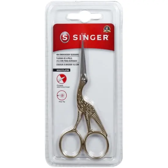 SINGER&reg; 4.5" Gold Forged Stork Embroidery Scissors {1}