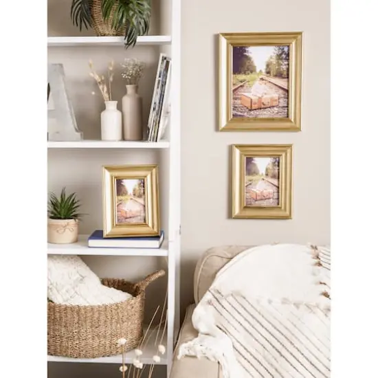 DII&reg; Antique Gold Rub 5" x 7" Farmhouse Picture Frame {5}