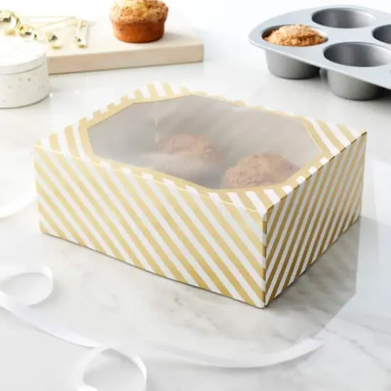 Gold & White Striped Treat Boxes By Celebrate It&reg; {3}
