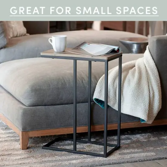 Household Essentials 25" Jamestown C-Shaped End Table Ashwood {5}