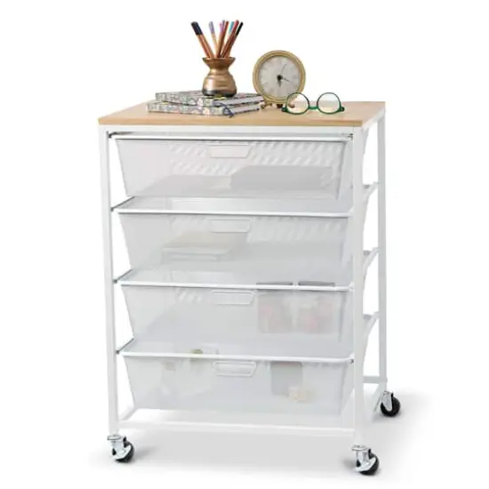 Metro 4-Drawer Rolling Cart by Simply Tidy&reg; White {3}