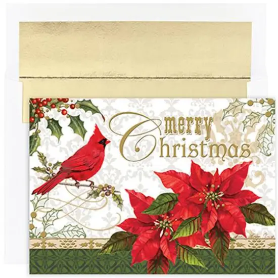 JAM Paper 5" x 7" Merry Christmas Cardinal Cards & Matching Envelopes Set, 16ct. {1}