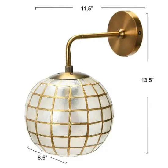 Hello Honey&reg; 13" Metal Princess Capiz Wall Lamp {6}