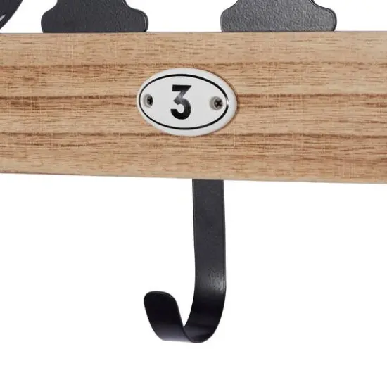 Brown Porcelain Farmhouse Wall Hook, 9" x 24" x 2" {5}