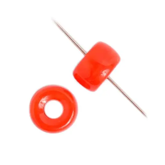 John Bead 9mm Opaque Glass Pony Beads, 100ct. Orange {5}