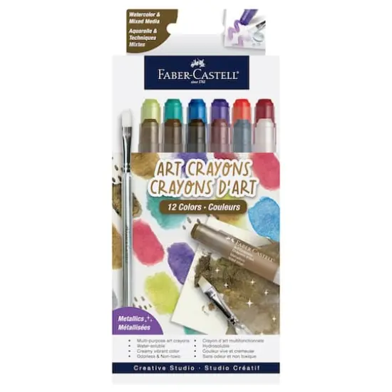 Faber-Castell&reg; Watercolor & Mixed Media Art Crayon Set Metallics {1}