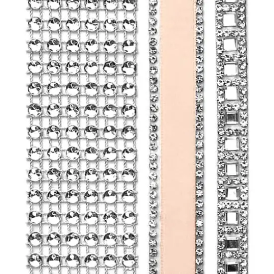 Gwen Studios 6yd. Satin & Rhinestone Trim Set Blush Pink {6}