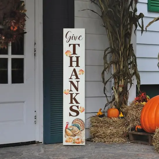 Glitzhome&reg; 42" Thanksgiving Give Thanks Porch Sign {3}