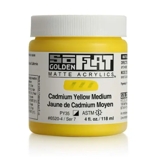 Golden&reg; SoFlat Matte Acrylic Paint, 4oz. Cadmium Yellow Medium {1}