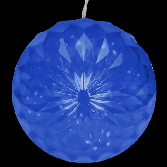 6" Blue LED Hanging Crystal Sphere Ball Outdoor Decoration {4}
