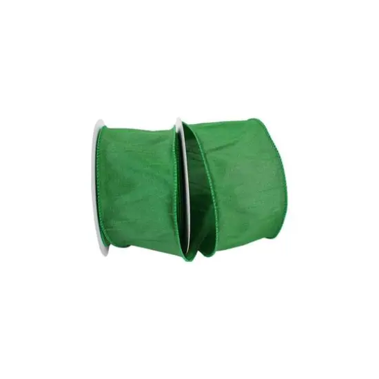 Reliant 2.5" x 10yd. Dupioni Supreme Wired Ribbon Emerald {1}