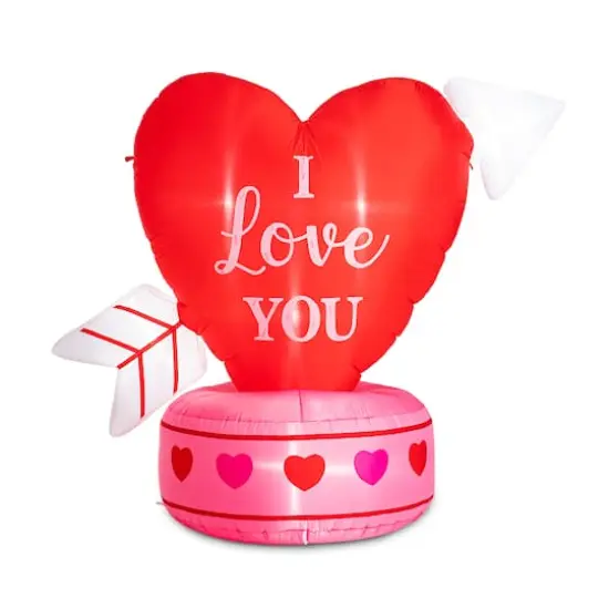 Glitzhome&reg; 5ft. Lighted Valentine's Inflatable Heart D&eacute;cor {1}