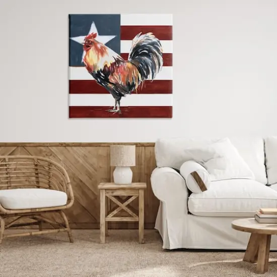 Stupell Industries Americana Rooster Single Star United States Flag Canvas Wall Art {3}