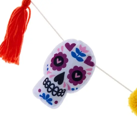 6ft. Sugar Skull, Pom Pom & Tassel Garland by Ashland® {3}