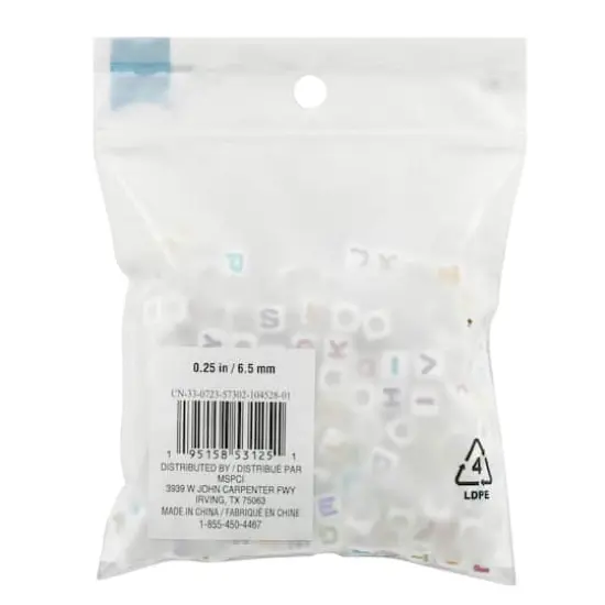 6.5mm Multicolor Alphabet Beads by Creatology&trade; {5}