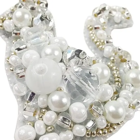 Crystal Art Beadwork Kit For Creating Brooch Cat {5}