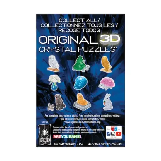 3D Crystal Puzzle - Owl (Blue): 42 Pcs {5}