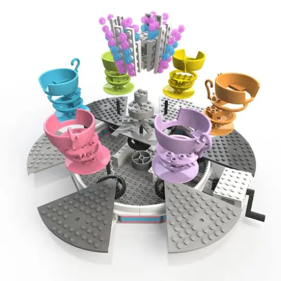 CDX Blocks Fun Fair Tea Cups Ride Building Set {4}