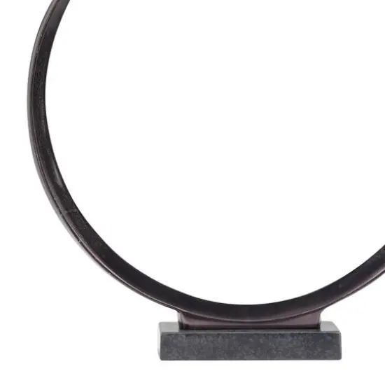 Contemporary Dark Gray Open Circle Sculpture Set {6}