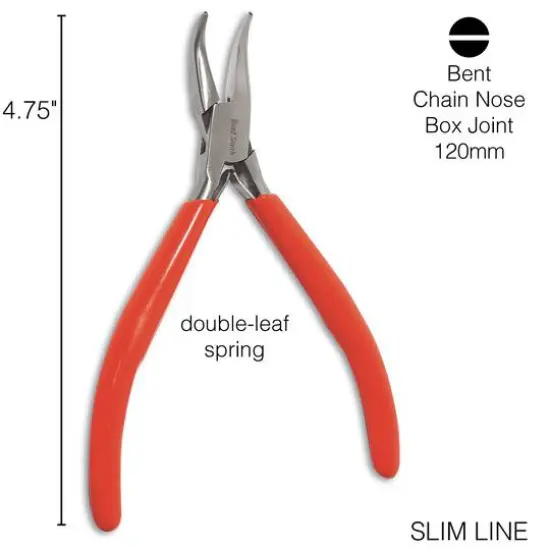 The Beadsmith&reg; 4.75" Red Bent Chain Nose Pliers {6}
