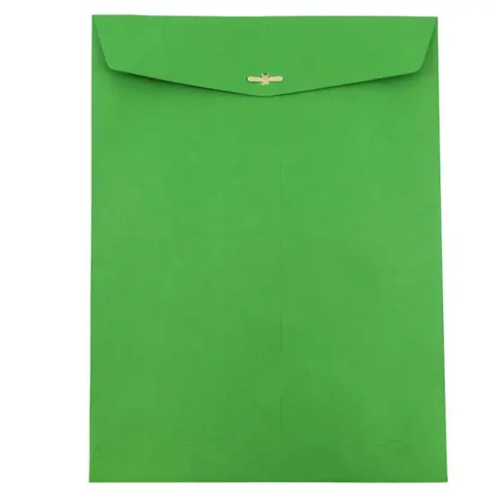 JAM Paper 10" x 13" Brite Hue Christmas Green Open End Clasp Closure Catalog Colored Envelopes, 100ct. {3}