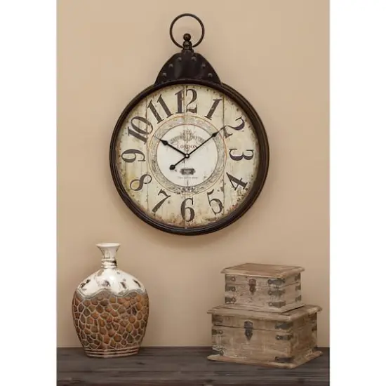 Black Vintage Metal Wall Clock {9}