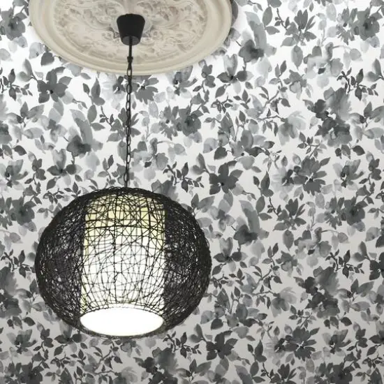 RoomMates Watercolor Floral Peel & Stick Wallpaper Black {8}