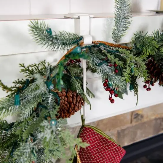 Village Lighting Mantle Garland & Stocking Hanger White {8}