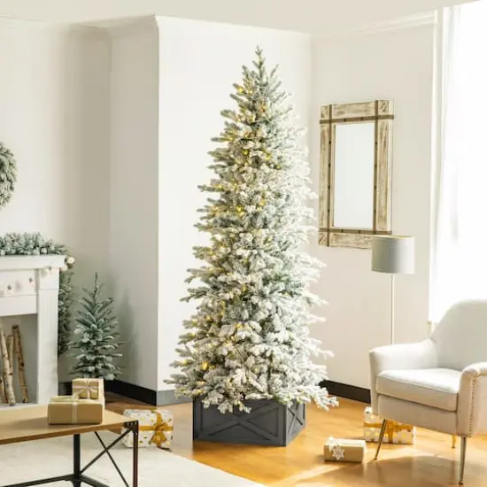 Glitzhome&reg; 26" Warm Gray Wooden Tree Collar {6}