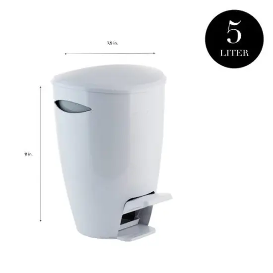 Bath Bliss White 5L Contour Step Pedal Waste Bin {6}