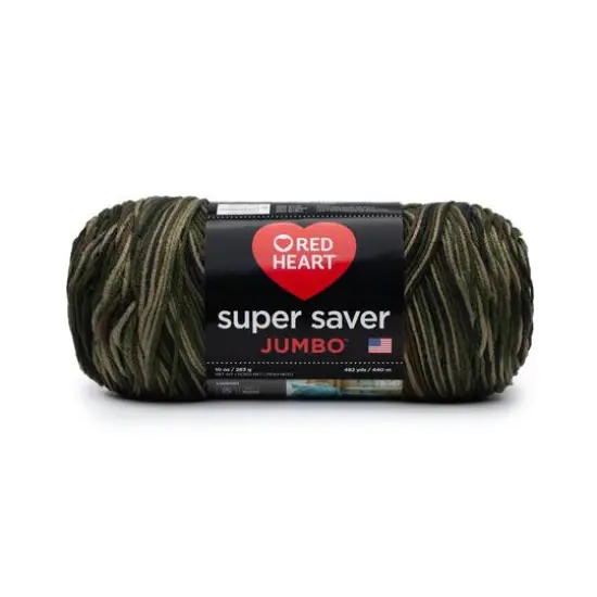 Red Heart&reg; Super Saver Jumbo Prints, Multis & Heathers Yarn Black Light {2}