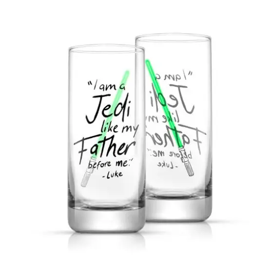 JoyJolt&reg; Star Wars&trade; 14.2oz. New Hope Luke Skywalker Green Lightsaber Tall Drinking Glass, 2ct. {1}