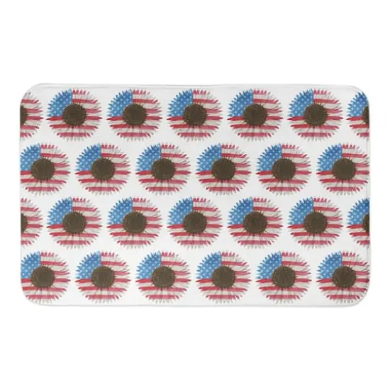 Patriotic Sunflower Pattern Bath Mat {1}