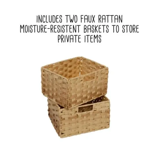 Honey Can Do 3-Tier White Decorative Over-the-Toilet Space Saver with Woven Baskets {15}