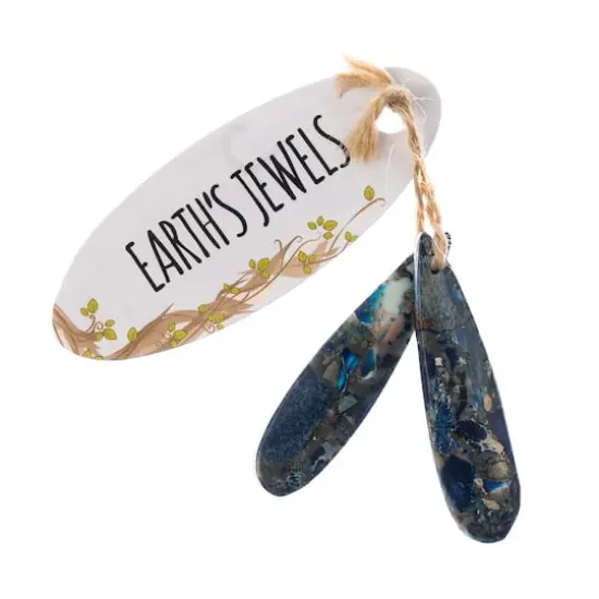 John Bead Earth&rsquo;s Jewels Imperial Jasper Teardrop Pendant Slices, 2ct. Blue {1}