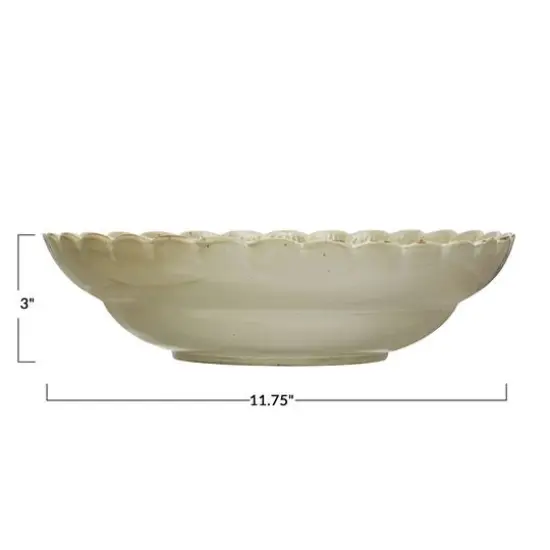 Hello Honey&reg; Ivory Scalloped Edge Stoneware Bowl {1}