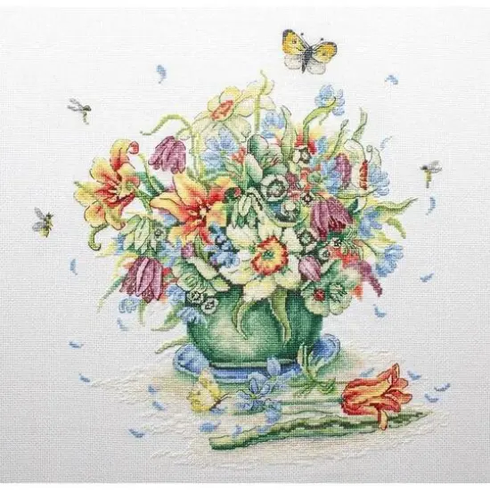 Luca-s April Bouquet Counted Cross Stitch Kit {10}