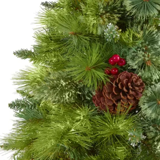 6ft. Unlit Montana Mixed Pine Artificial Christmas Tree with Pinecones and Berries {4}
