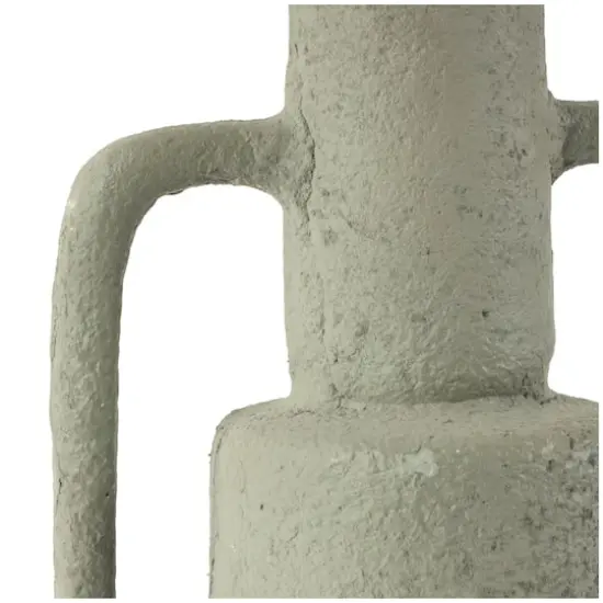 16" Light Gray Paper Mache Textured Vase {4}